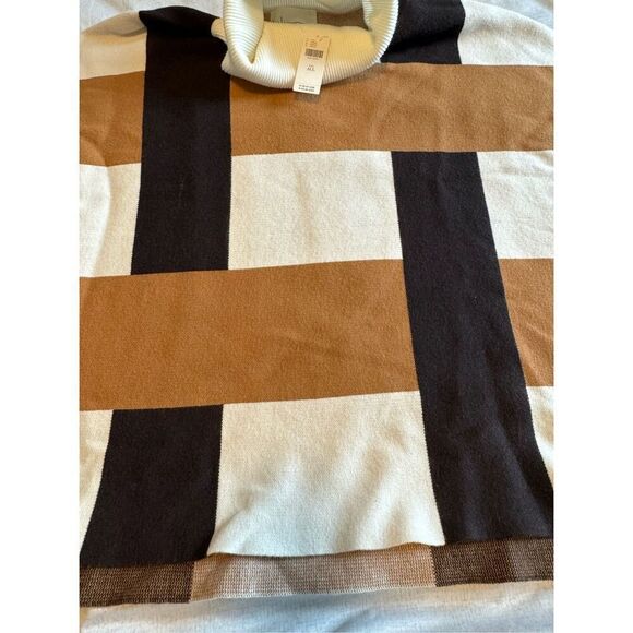Anthropologie one size color block turtleneck sweater poncho - NWT - Picture 7 of 10